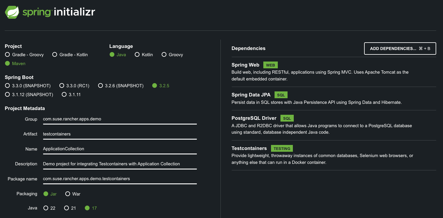 Project configuration