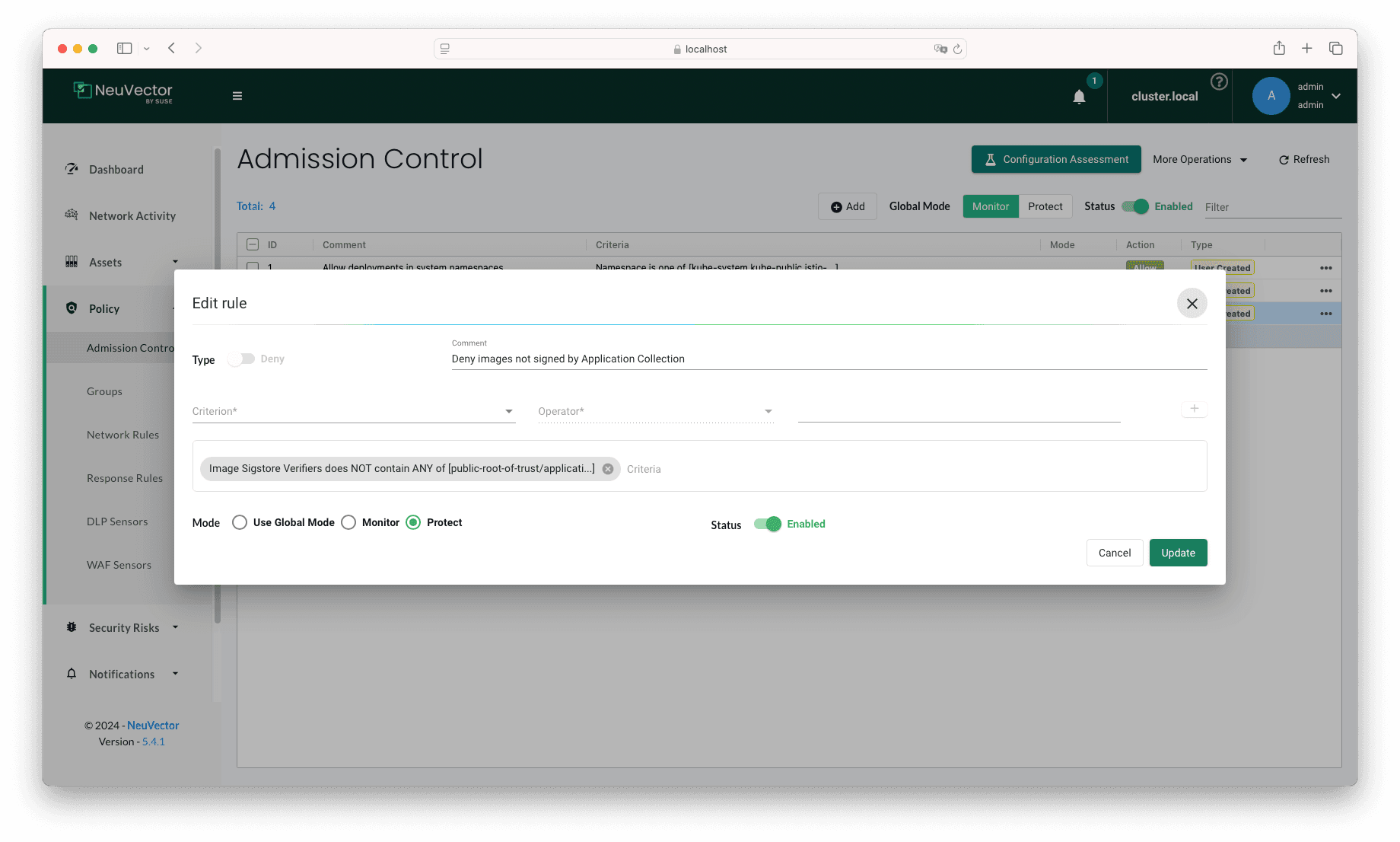 Admission Policy form